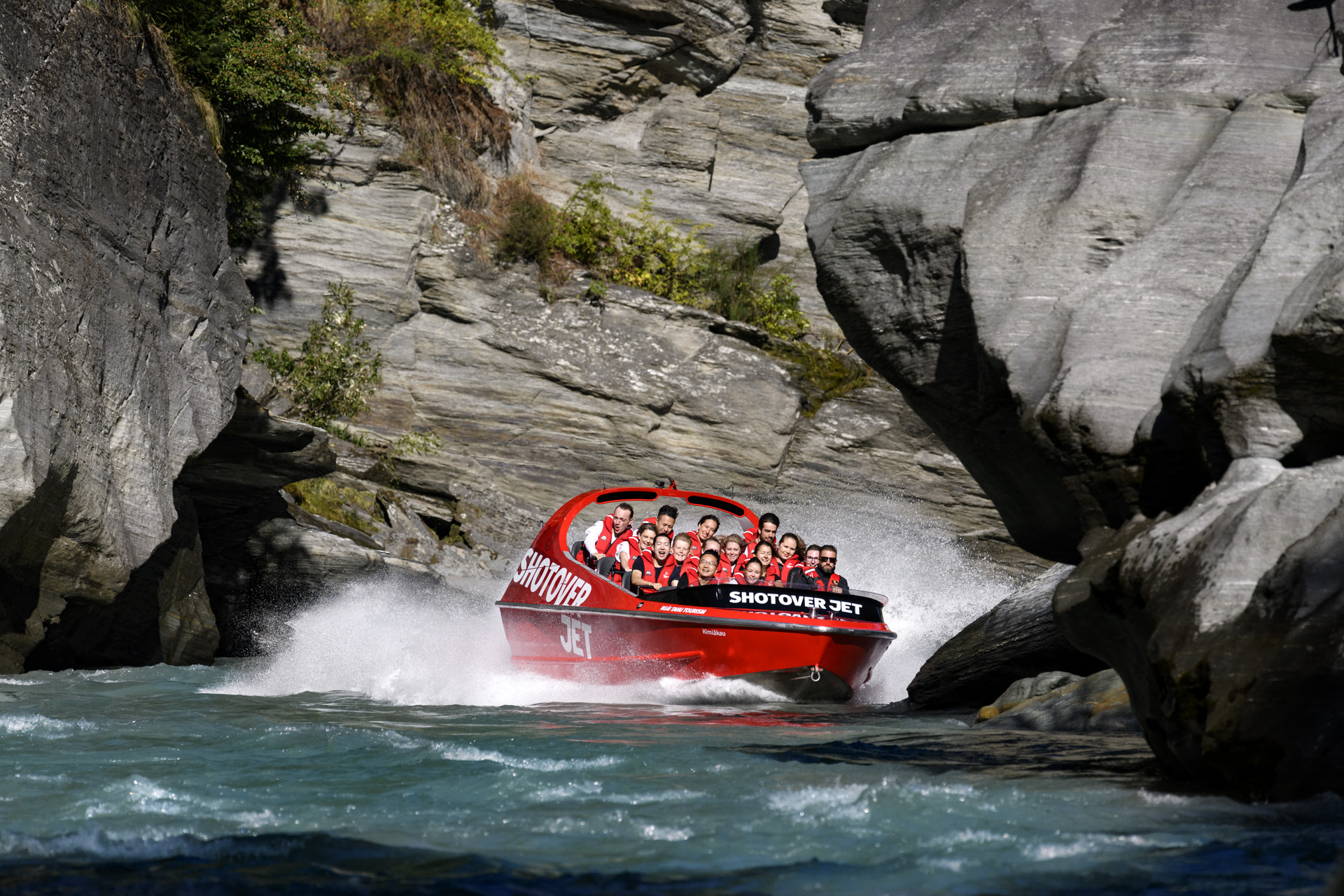 Shotover Jet near cliff face